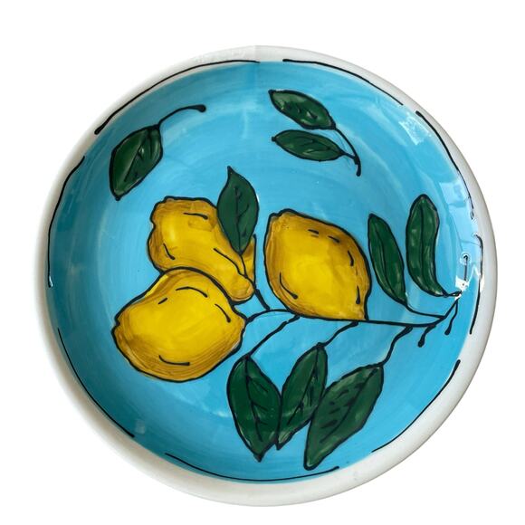 Blue Sky Clayworks Lemon Sky Side Plates 8in Set of 4 Blue & Yellow NEW - Picture 1 of 13